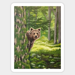 bear in enchanted woods Sticker